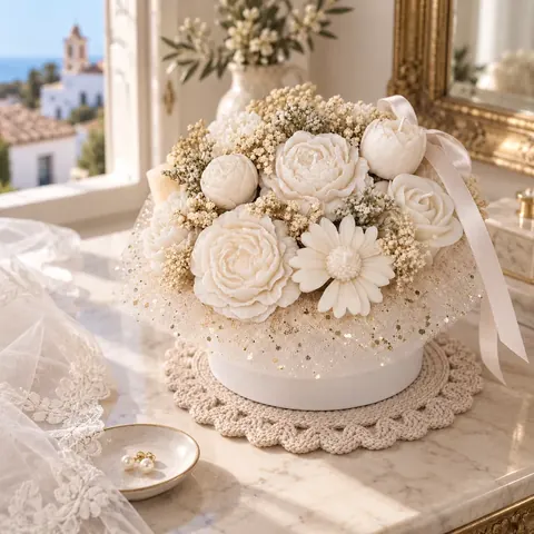 Ramo Blanco Novia: en casa